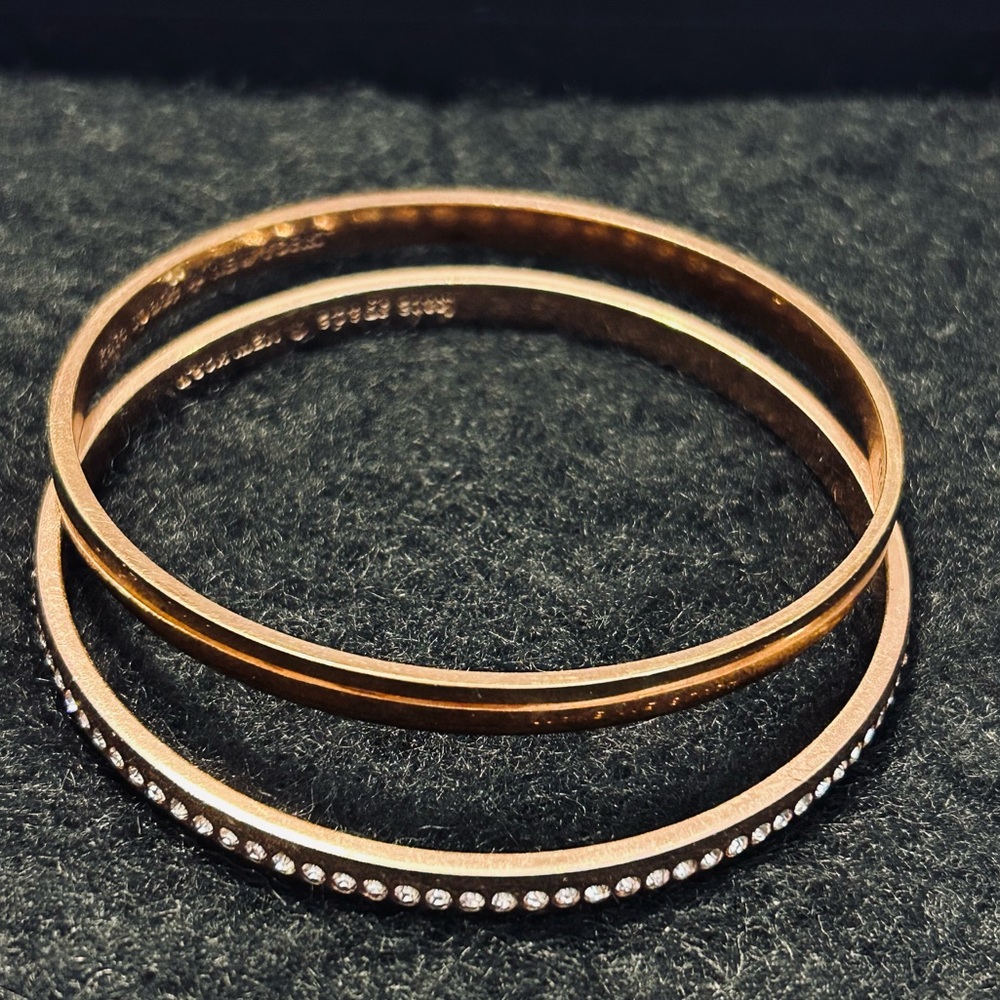 kate spade ♠️ Rose Gold Tone Bangle Set - Picture 2 of 10